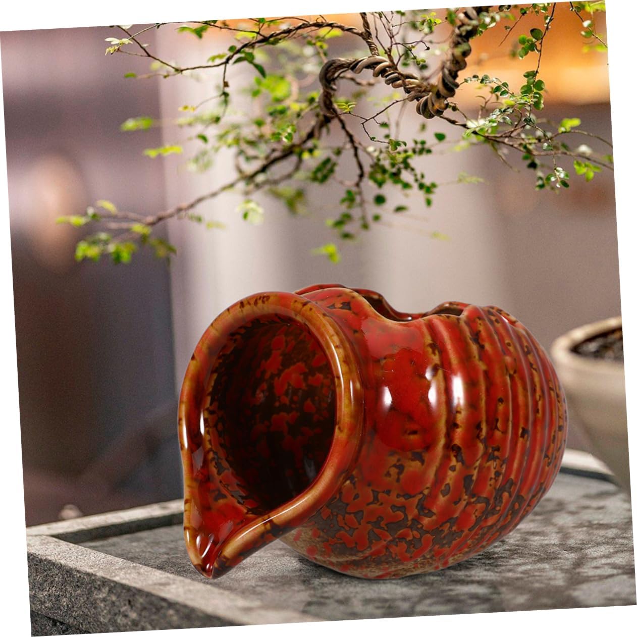 Ceramic Jar Water Fountain for Indoor Outdoor Zen Decor
