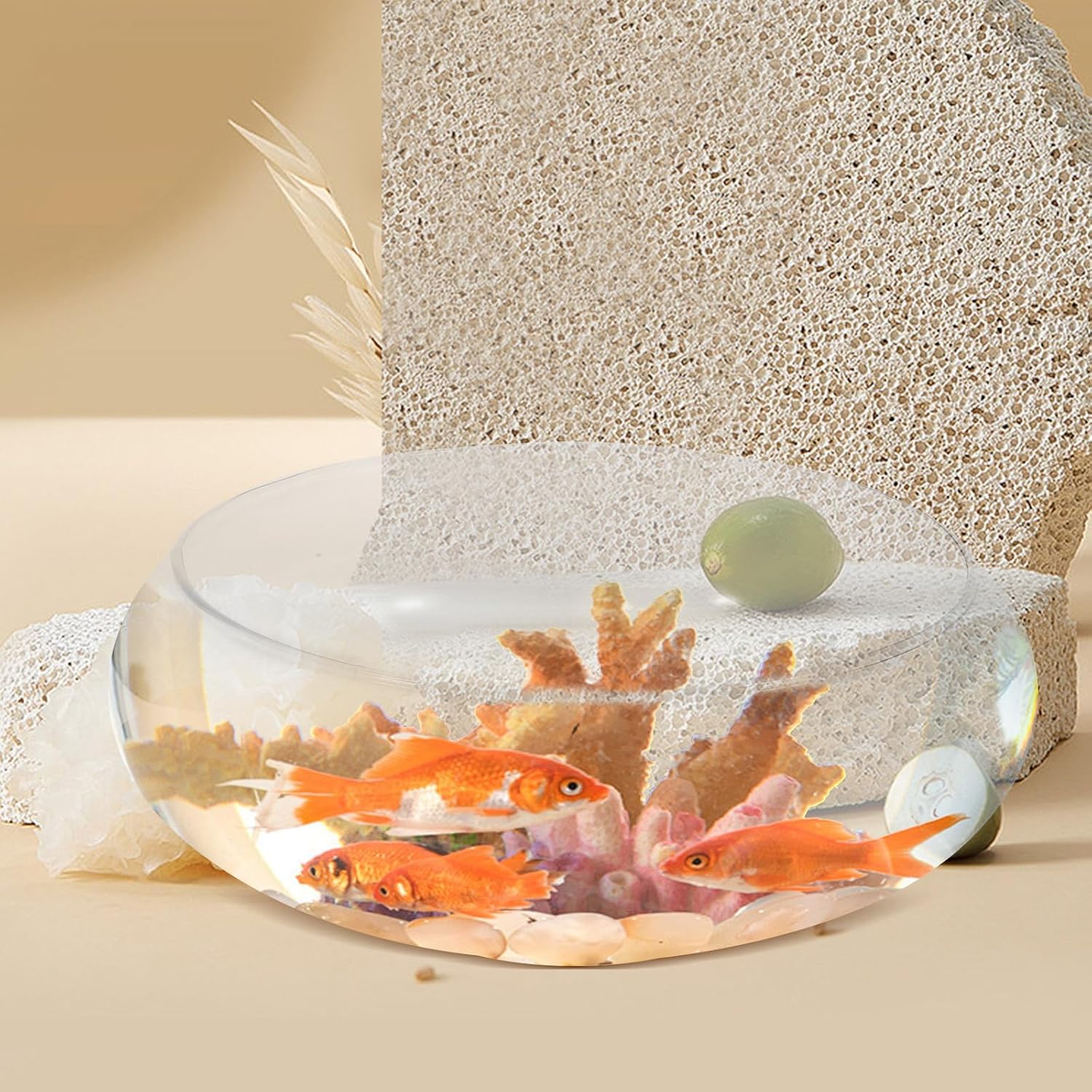Alipis Round Glass Fish Bowl - 787 x 98 Decorative Terrarium Vase for Succulents Air Plants and Candles