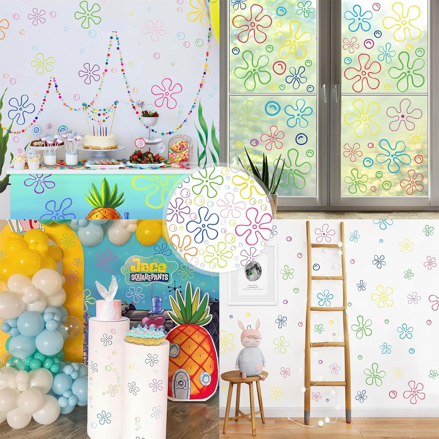 Under The Sea Wall Decals 156PCS Colorful Bubbles Peel and Stick Decor