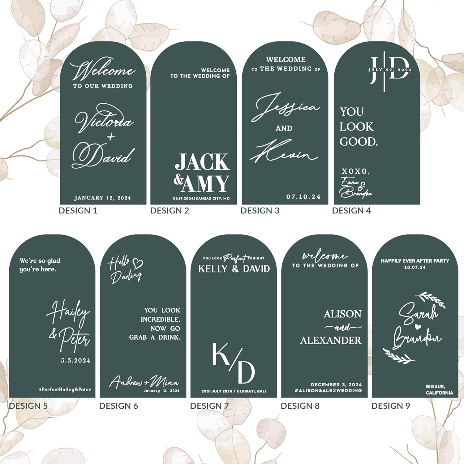 Personalized DIY Wedding Mirror Welcome Sign Decal - Custom Vinyl Sticker with Bride Groom Names