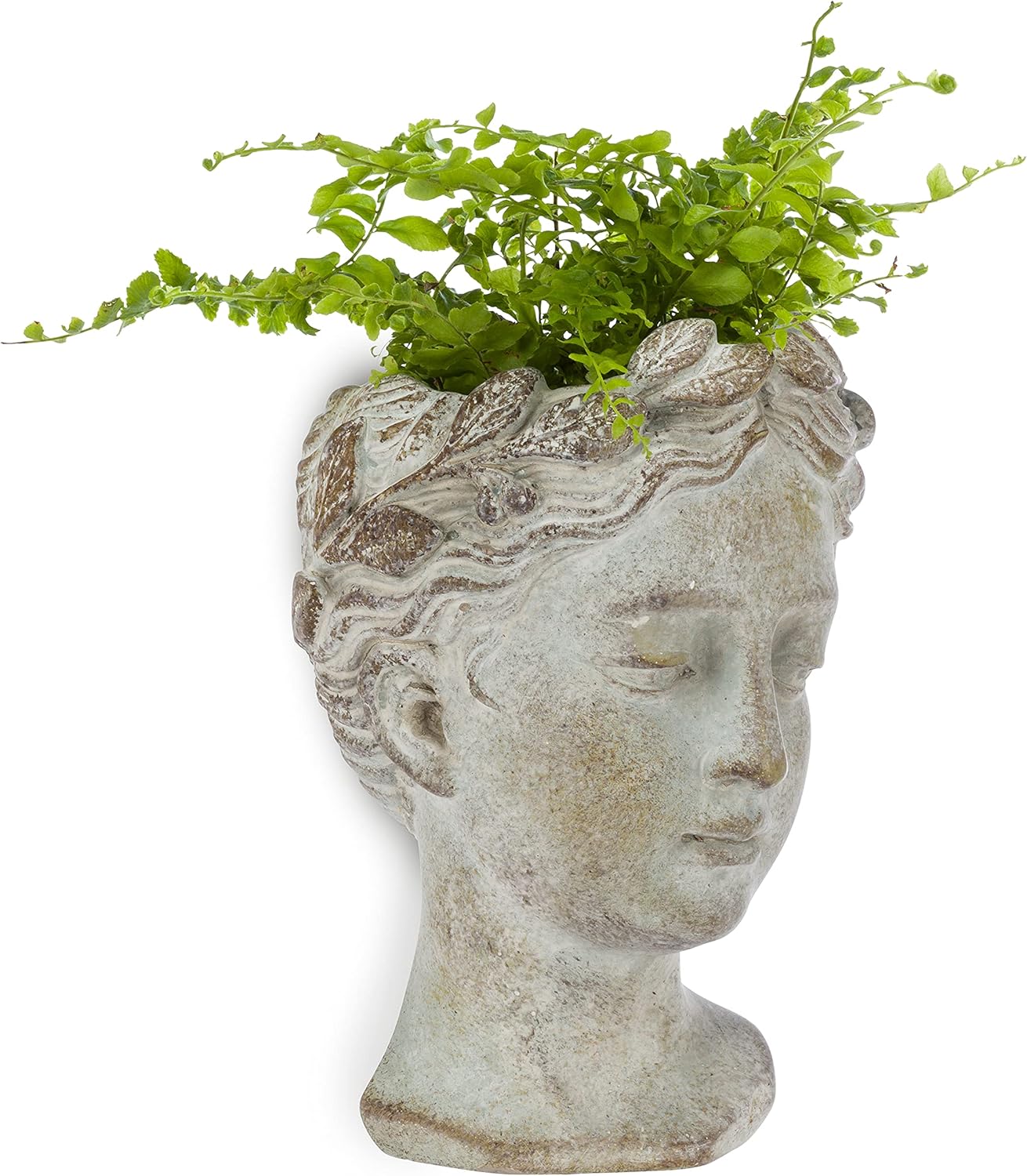 Abbott Collection Goddess Head Wall Planter - Small Cement Indoor Outdoor Planter Pot