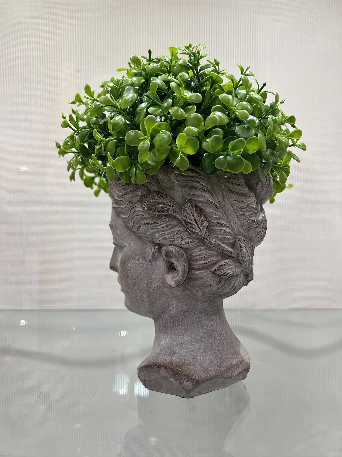 Abbott Collection Goddess Head Wall Planter - Small Cement Indoor Outdoor Planter Pot