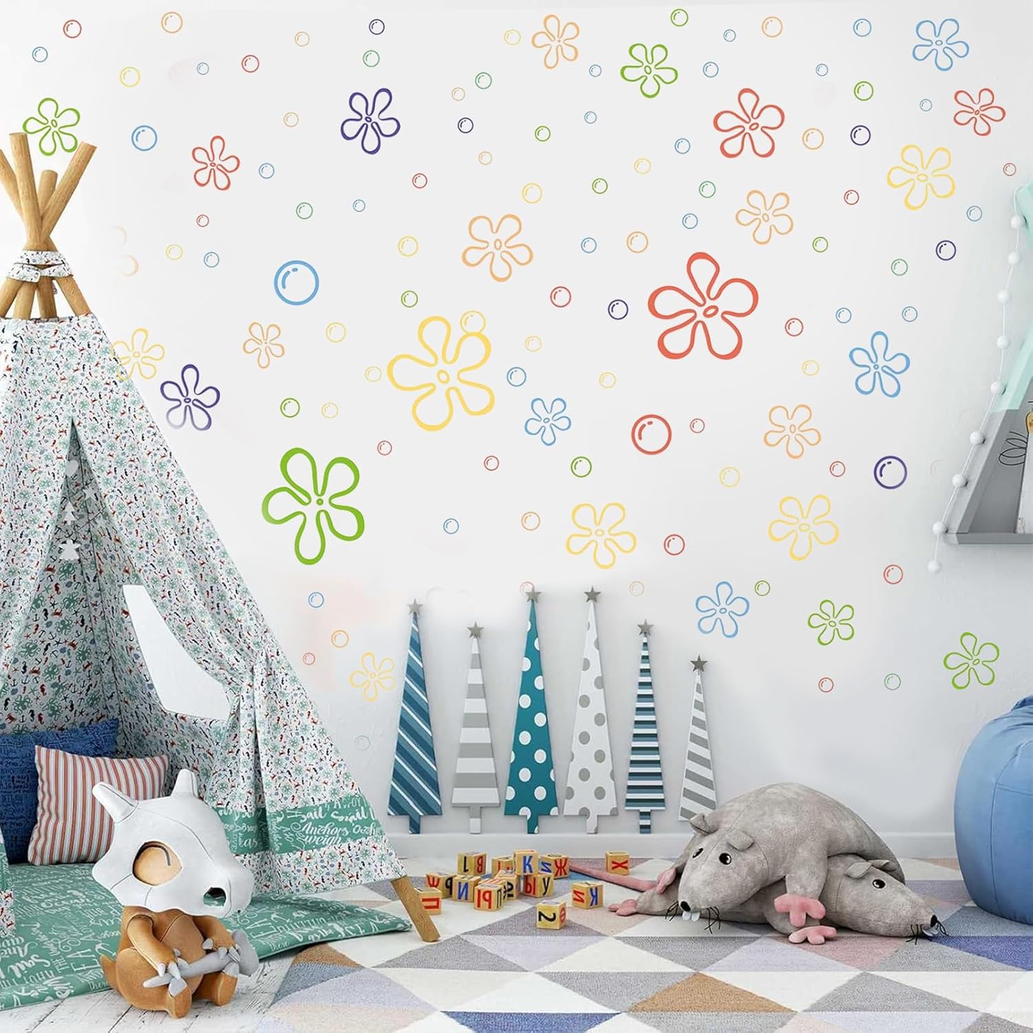 Under The Sea Wall Decals 156PCS Colorful Bubbles Peel and Stick Decor