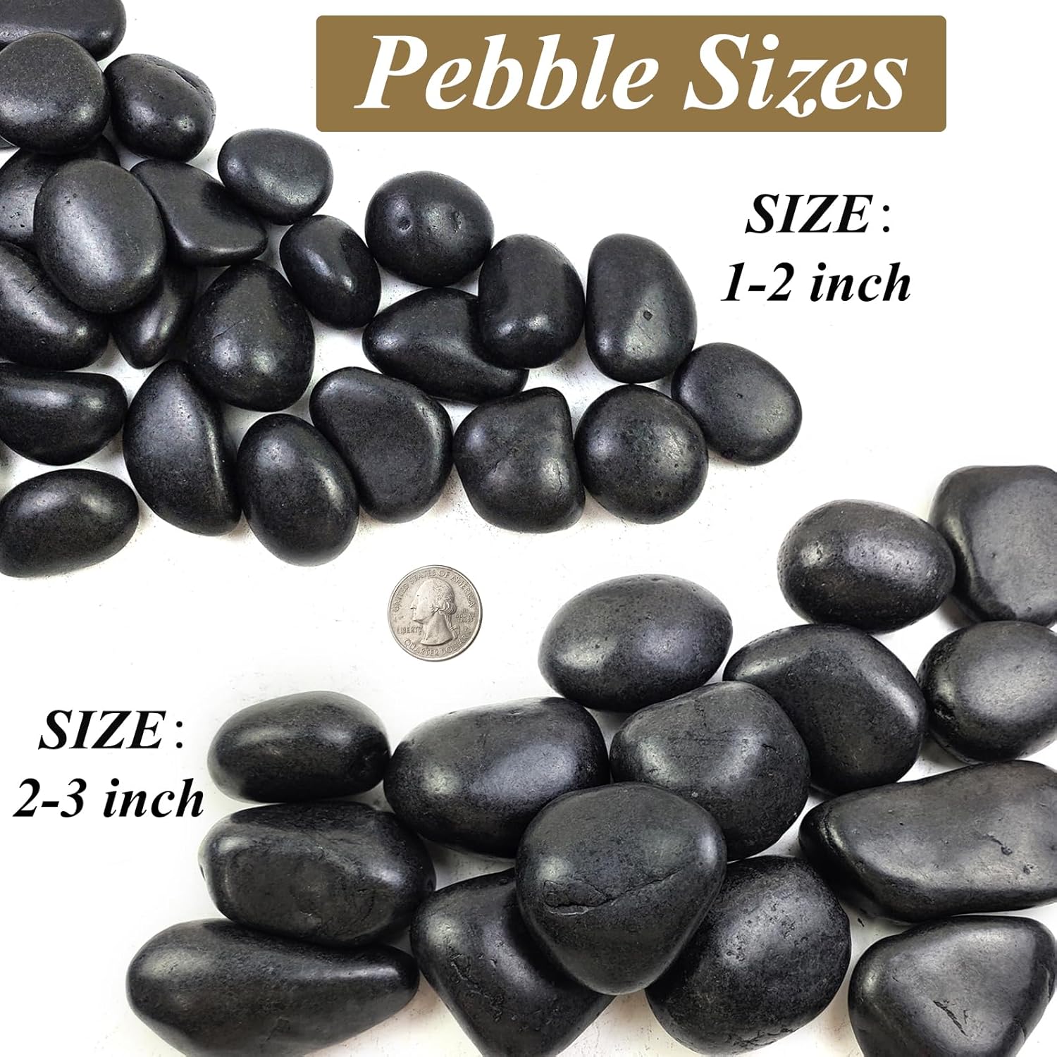 10 Pounds Natural Black Pebbles for Garden and Outdoor Decor