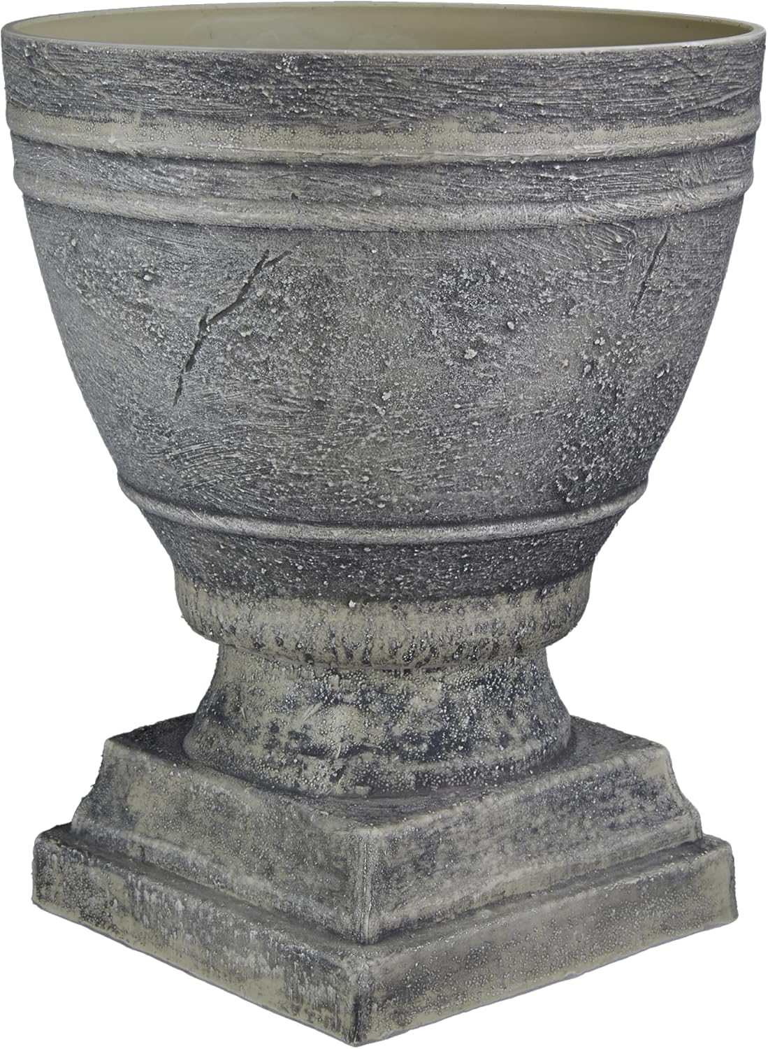 Classic Home and Garden Spartan Urn Planter - Durable 14 Inch Ivory Ash Outdoor Indoor Planter