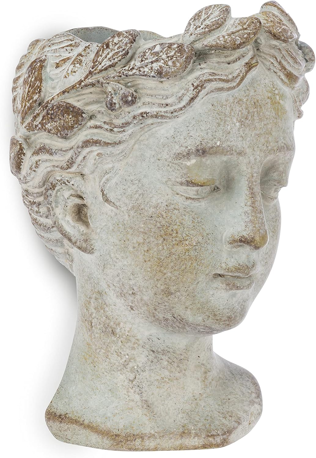 Abbott Collection Goddess Head Wall Planter - Small Cement Indoor Outdoor Planter Pot