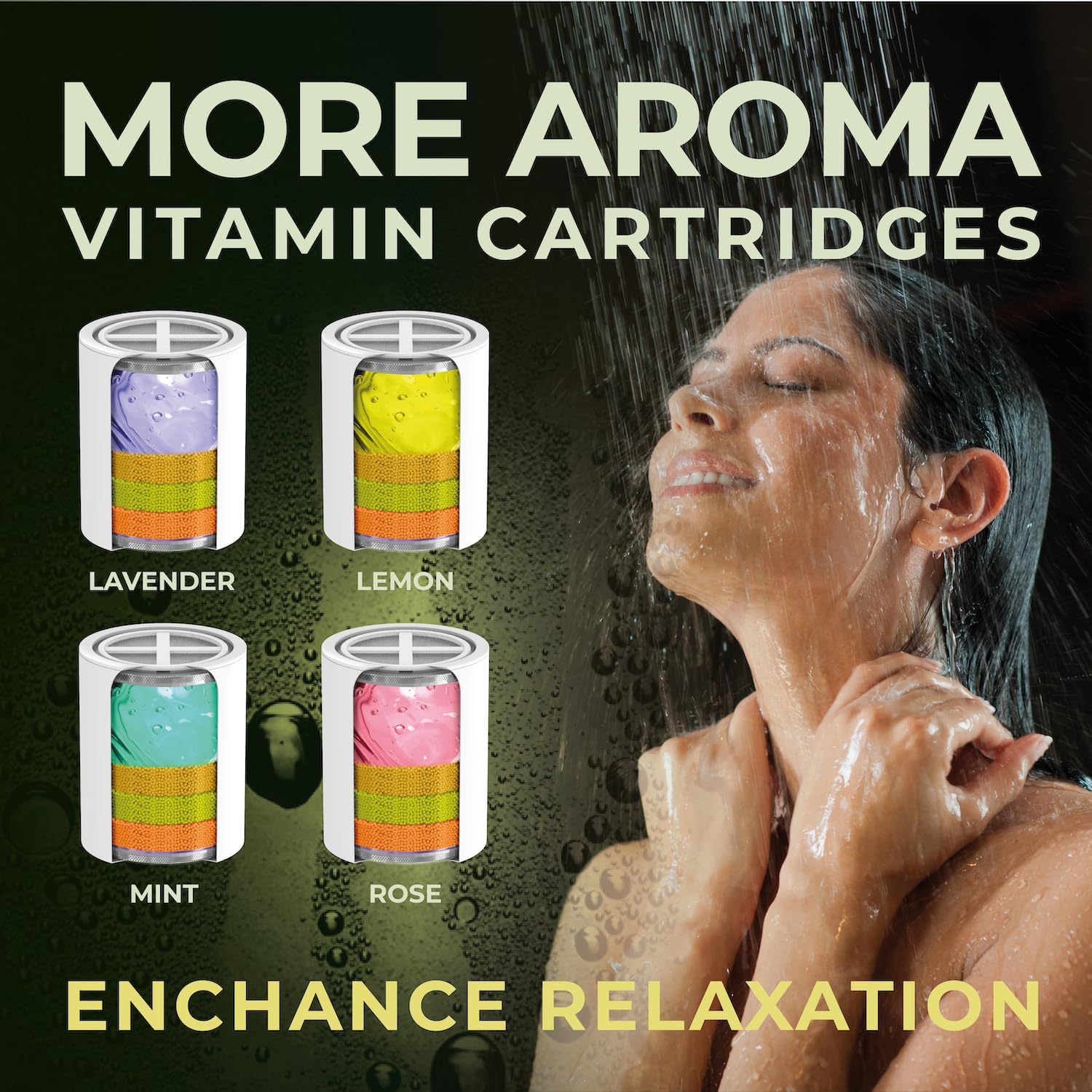 AquaHomeGroup Vitamin CEA Shower Filter with Aroma Granules - Jasmine