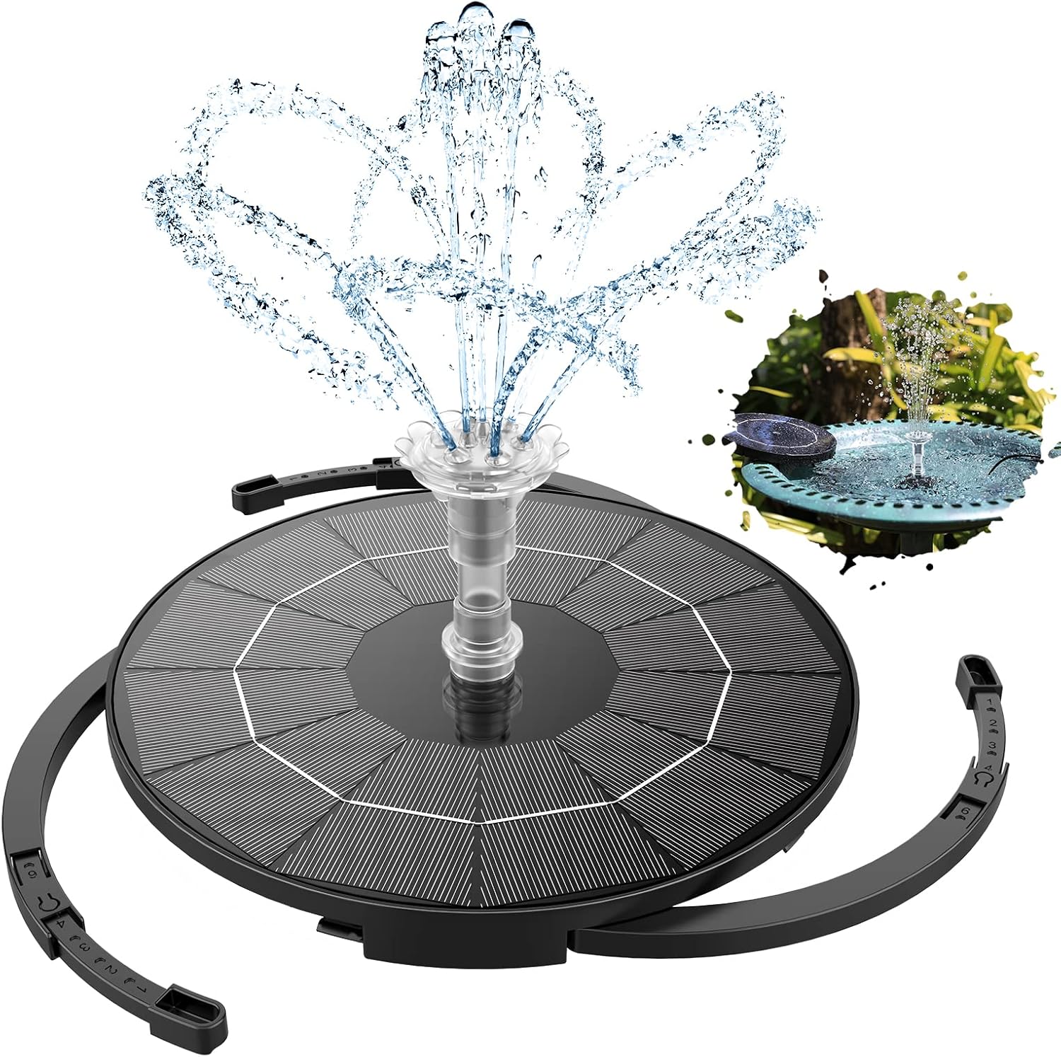 AISITIN 35W Solar Fountain Pump for Outdoor Garden and Pond Decor