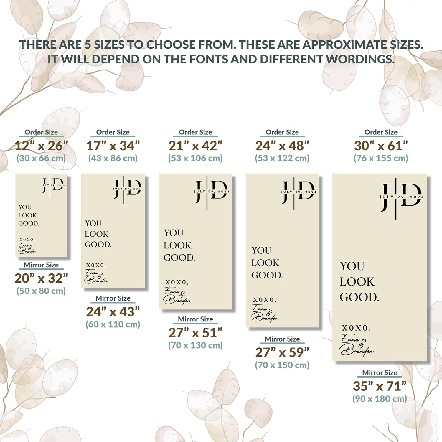 Personalized DIY Wedding Mirror Welcome Sign Decal - Custom Vinyl Sticker with Bride Groom Names