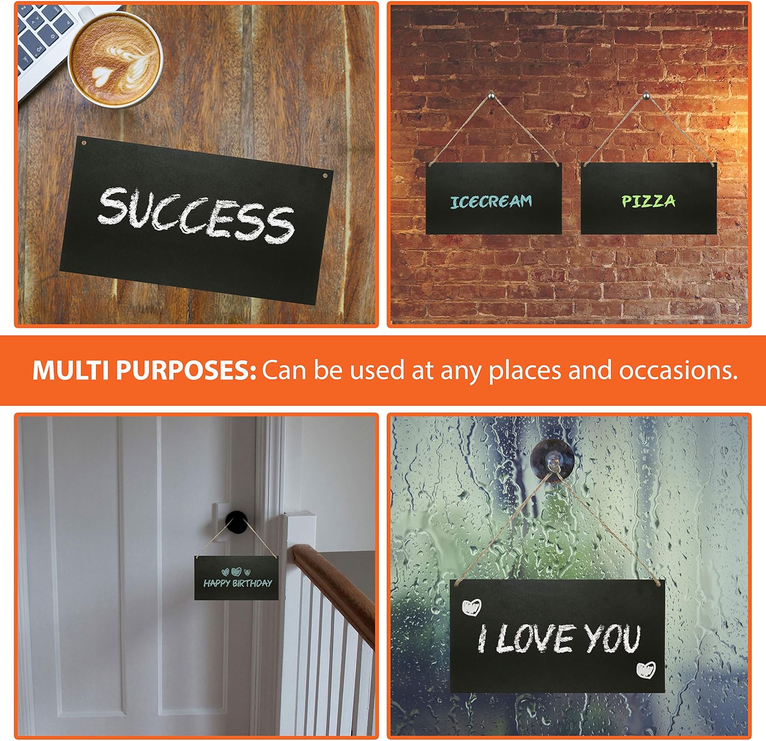 IFAMIO Chalkboard Sign 2 Pack Vintage Rustic Blackboard for Home Office Wall Decor